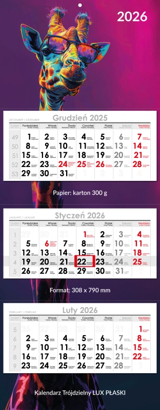 Trójdzielny Lux Płaski